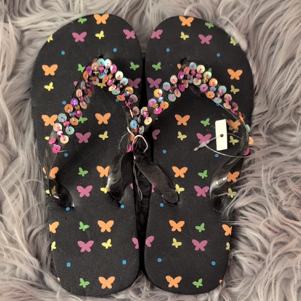 Y2K NWT Butterfly Flip Flops